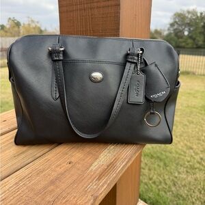 EUC! Coach Peyton Black Carry All Leather Women's Satchel Bag